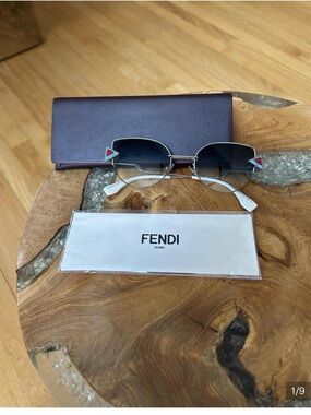 Fendi FF 0242/S Gradient Lens Sunglasses with Geometric Accents